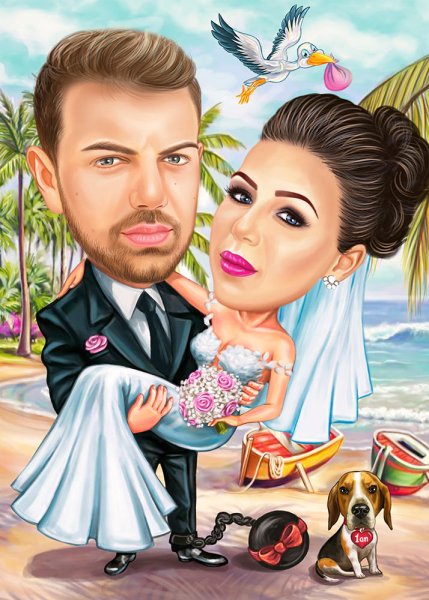 Свадебный шарж