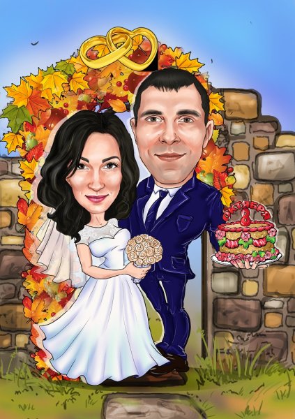 Свадебный шарж