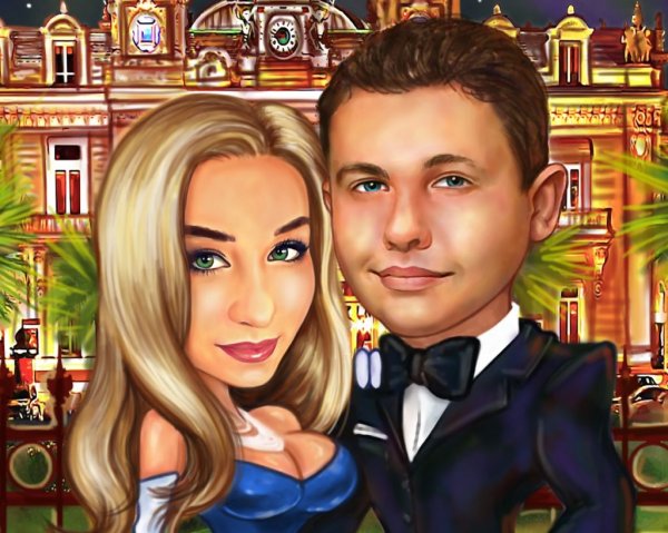 Портрет на холсте шарж