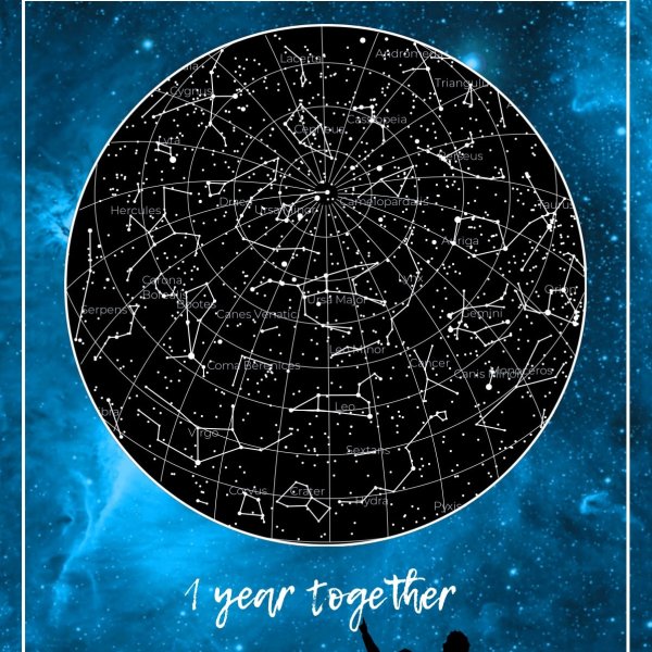 Карта звездного неба на годовщину свадьбы