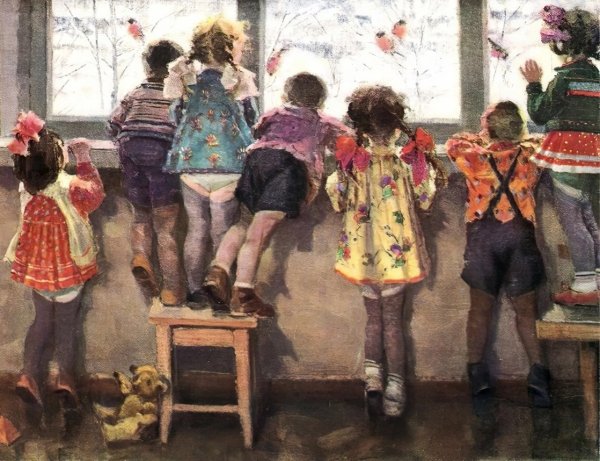 Николай Ульянов "Снегири. Детский сад", 1964 год