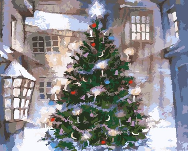 Новогодняя елка живопись