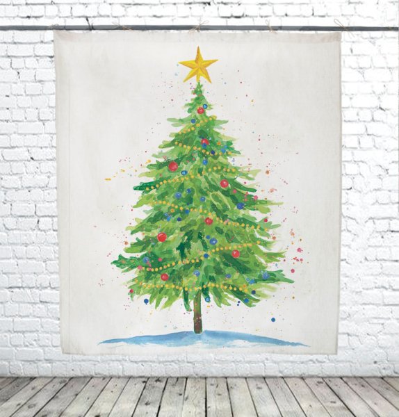 Рисуем ель гуашью