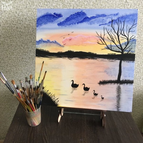 Правополушарное рисование водопад