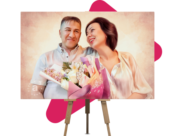 Печать портрета на холсте