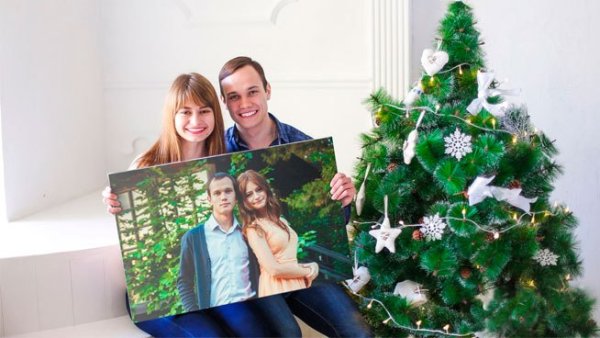 Печать на холсте новый год