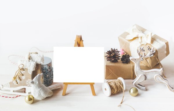 Новогодний интерьер мокап