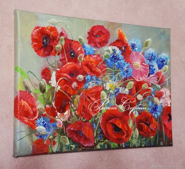 Мак акварель Базанов художник