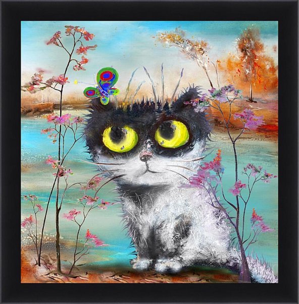 Кошка на холсте