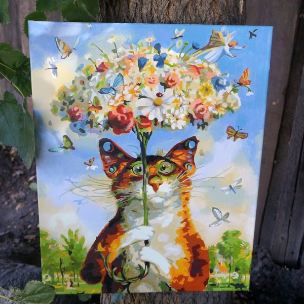 Коты маслом на холсте