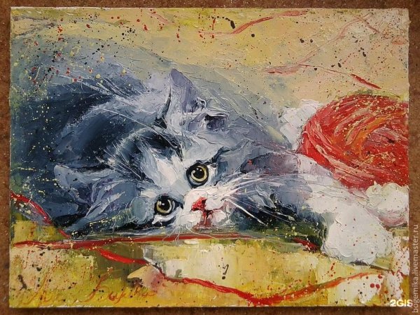 Живопись на холсте "котёнок"