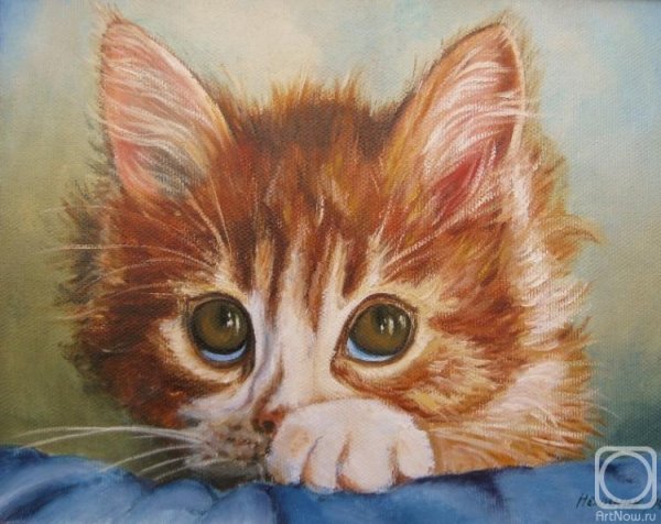 Кот акрилом на холсте