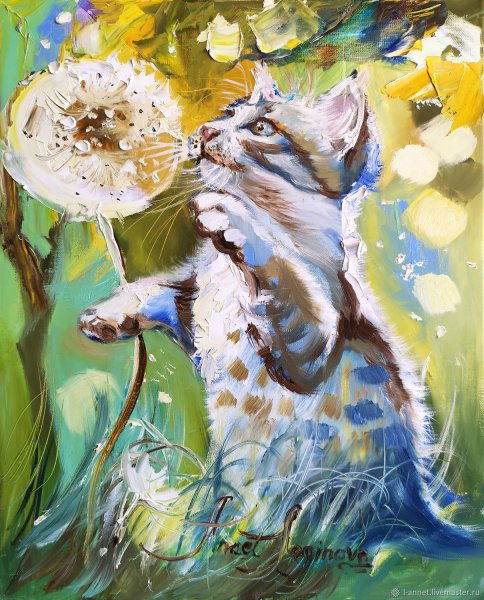 Кошки маслом на холсте