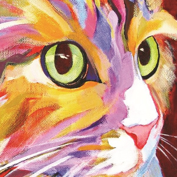 Котик акрилом на холсте