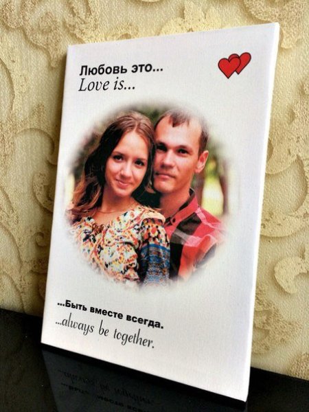 Фотография на холсте Love is