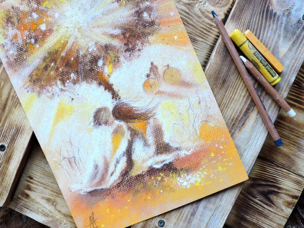 Парусник пастелью