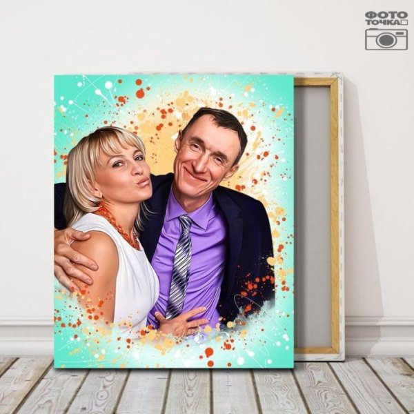Семейный портрет на холсте