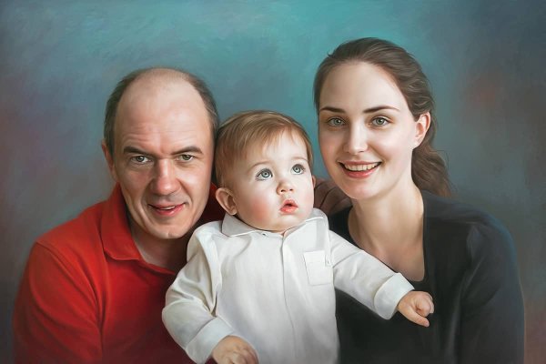 Семейная картина на холсте
