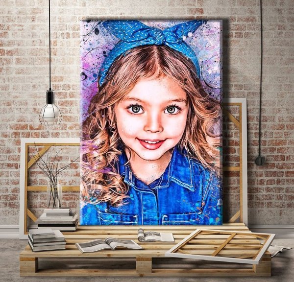 Семейный портрет на холсте