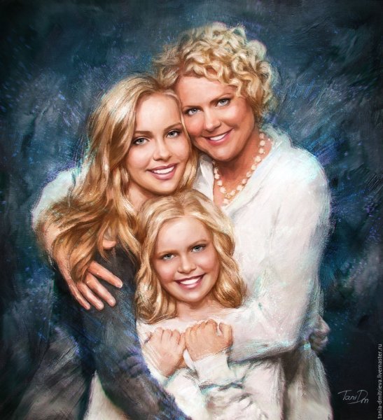 Фотопортрет пары на холсте