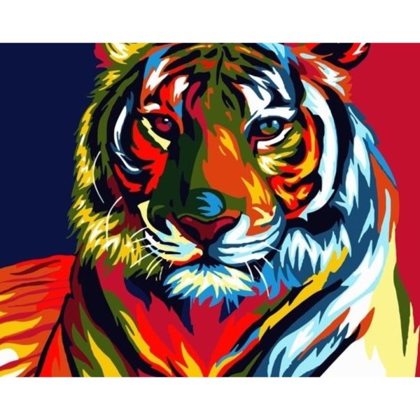 Алмазная мозаика Радужный тигр