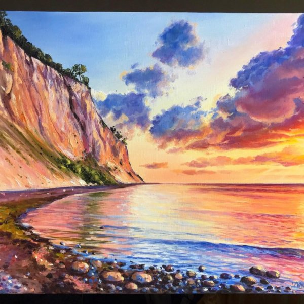 Живопись "закат на Рейне" Кокоек