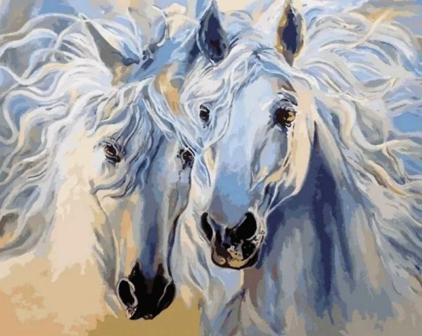 Лошадь акрилом на холсте