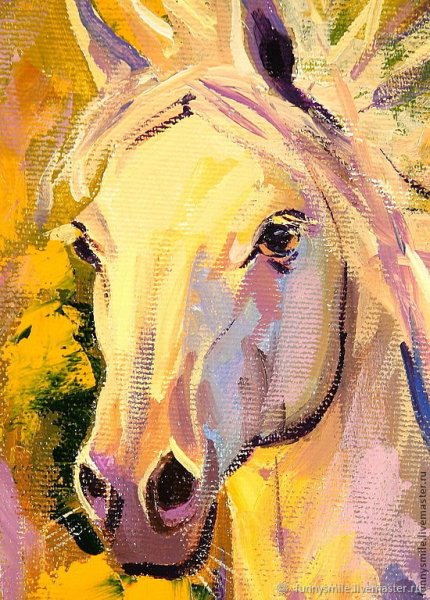 Живопись маслом на холсте лошадью