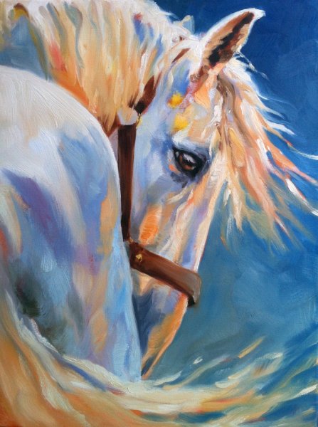 Лошадь маслом на холсте