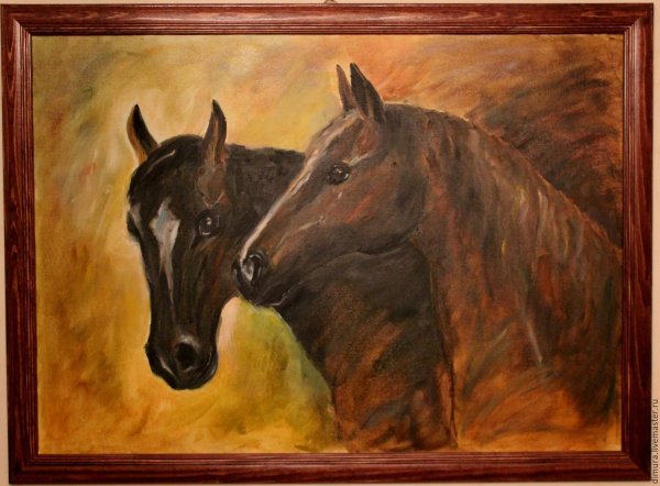 Лошади маслом на холсте для интерьера