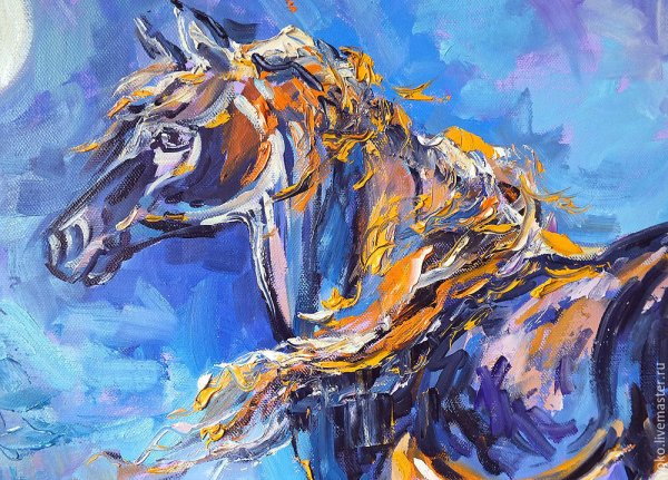 Лошадь маслом на холсте