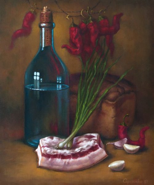 Натюрморт с самогоном живопись