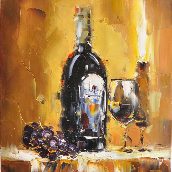 Картина маслом вино