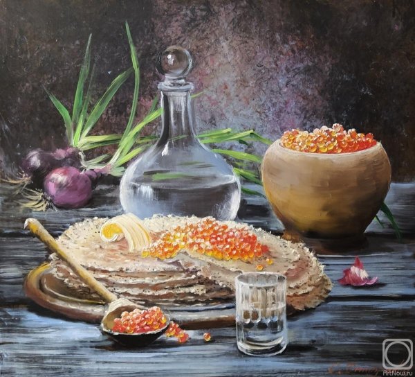 А.Корабельников. Натюрморт с красной икрой