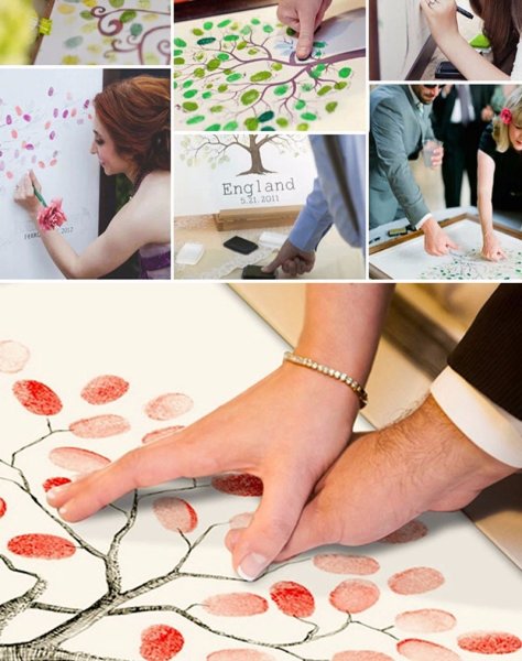 Свадебное дерево с отпечатками