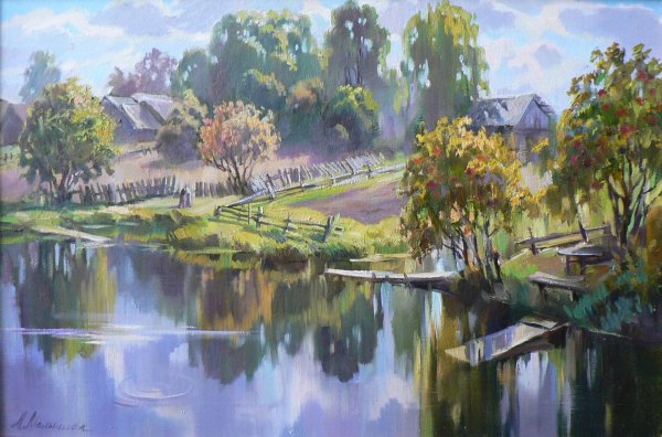 Картины художник любовь Малышева деревня