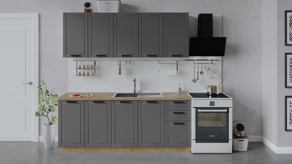 Кухонный гарнитур Альфа холст вулкан