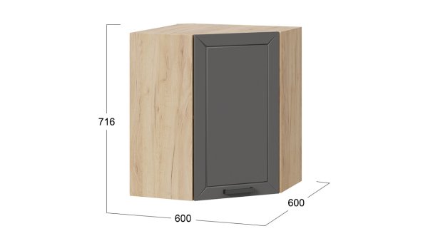 Шкаф навесной угловой черный