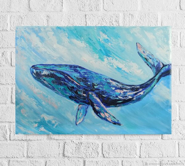 Кит маслом на холсте