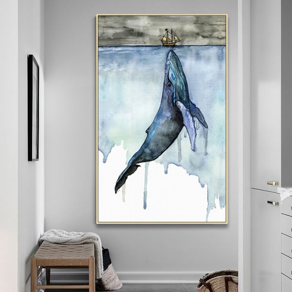 Рисование на холсте кит