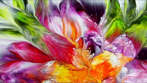 Заливка акрилом цветок видео