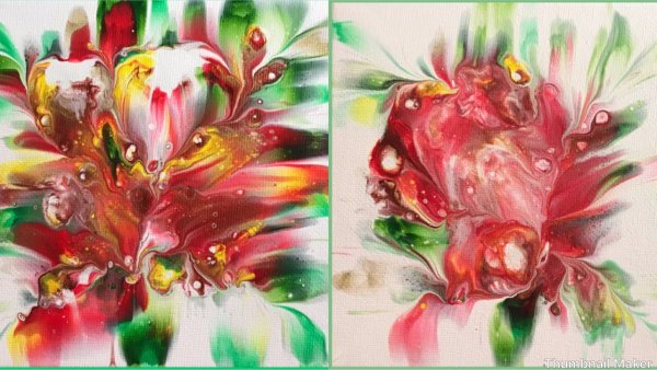 Заливка акрилом цветы 68