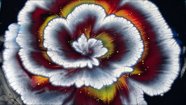 Акриловая заливка цветы