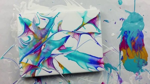 Акриловая заливка картины