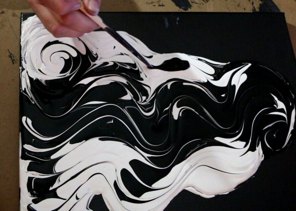 Флюид акрил техника