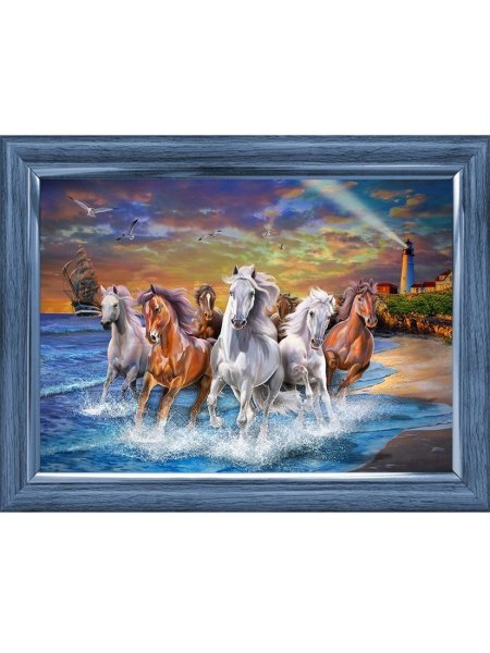 Алмазная мозаика табун лошадей