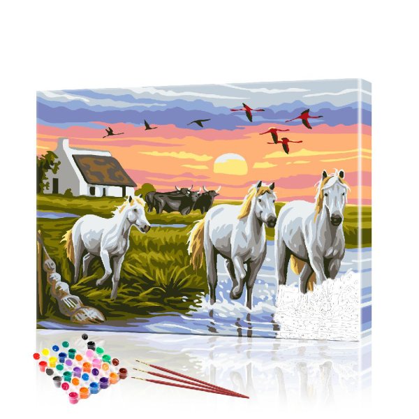Холст для рисования табун лошадей
