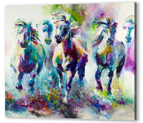 Алмазная мозаика табун лошадей