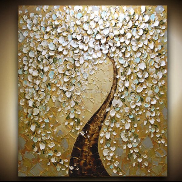 Дерево текстурной пастой картина