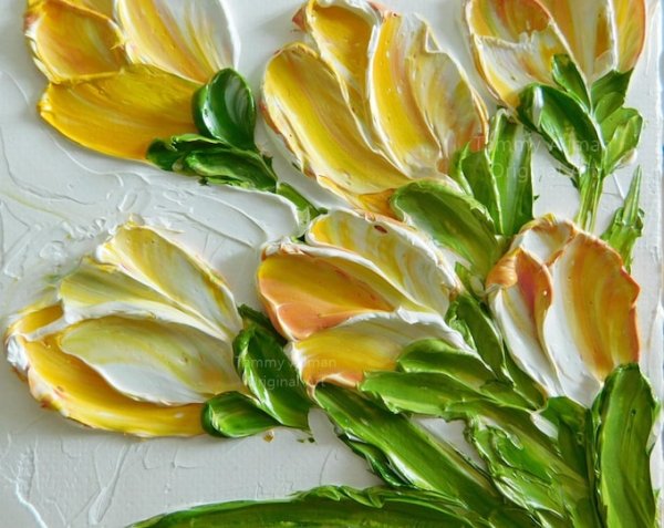 Тюльпаны в технике Импасто